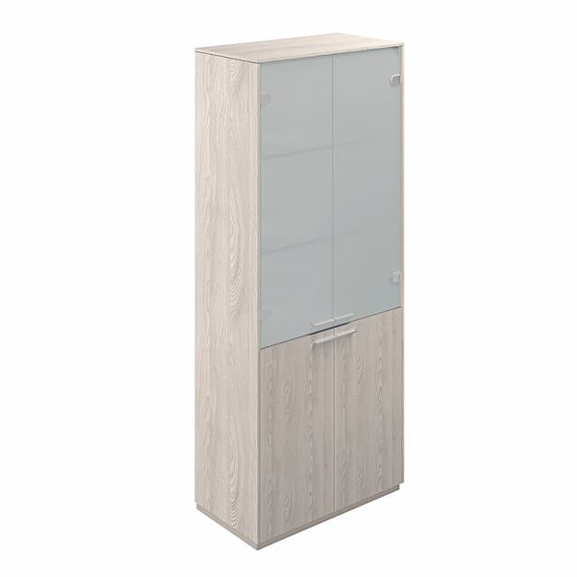 Шкаф высокий с распашными стеклянными фасадами Norden Атлас NZ-0341.YN.YN