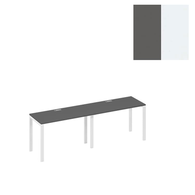 Рабочая станция Юнитекс А4 (2х120) опоры UNO А4 Б1 003-2 АР (240x60x75) антрацит премиум/металлокаркас белый