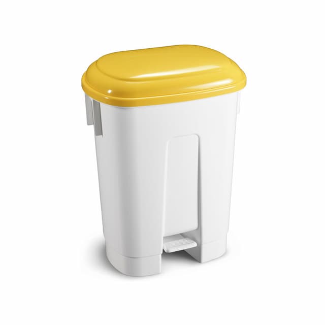 Ведро TTS мусорное Derby с педалью и держателем для мешка с желтой крышкой, полипропилен, 60 л