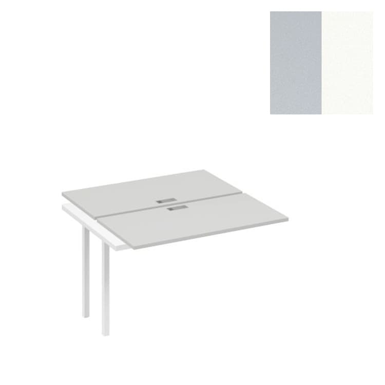 Секция стола рабочей станции Юнитекс А4 на металлокаркасе QUATTRO (2х120) А4 Б4 170-1 СЕ (120x124x75) серый/металлокаркас белый