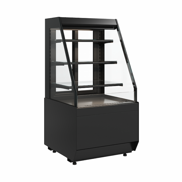 Витрина холодильная Carboma CUBE 2 KC70 VM 0,6-2 STANDARD открытая скошенная боковина (версия 2.0) (9005)
