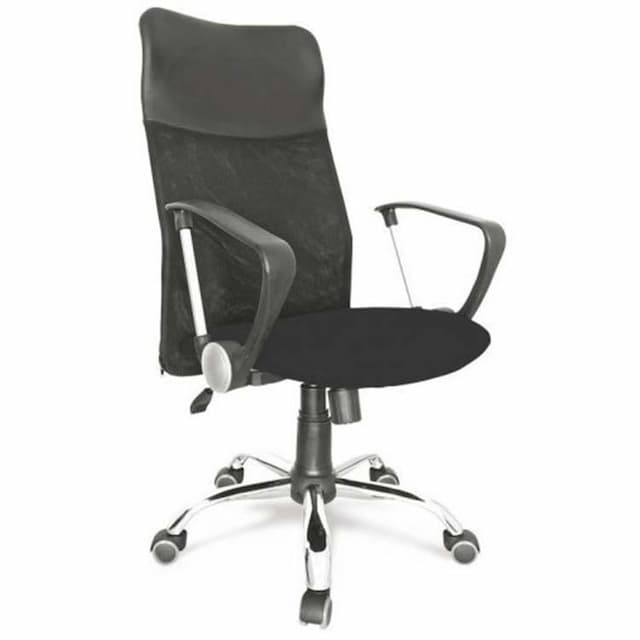 Кресло компьютерное Мирэй Астра А РС900 ТОП ХРОМ ТГ (черный), ткань  В-14/В-1