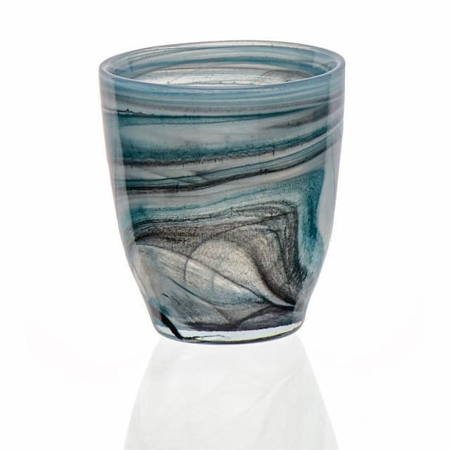 Стакан ARDACAM Atlas ARD 1614.58 d 8,7 см h 10 см (стекло, цвет / декор бирюзовый с белым и черным)
