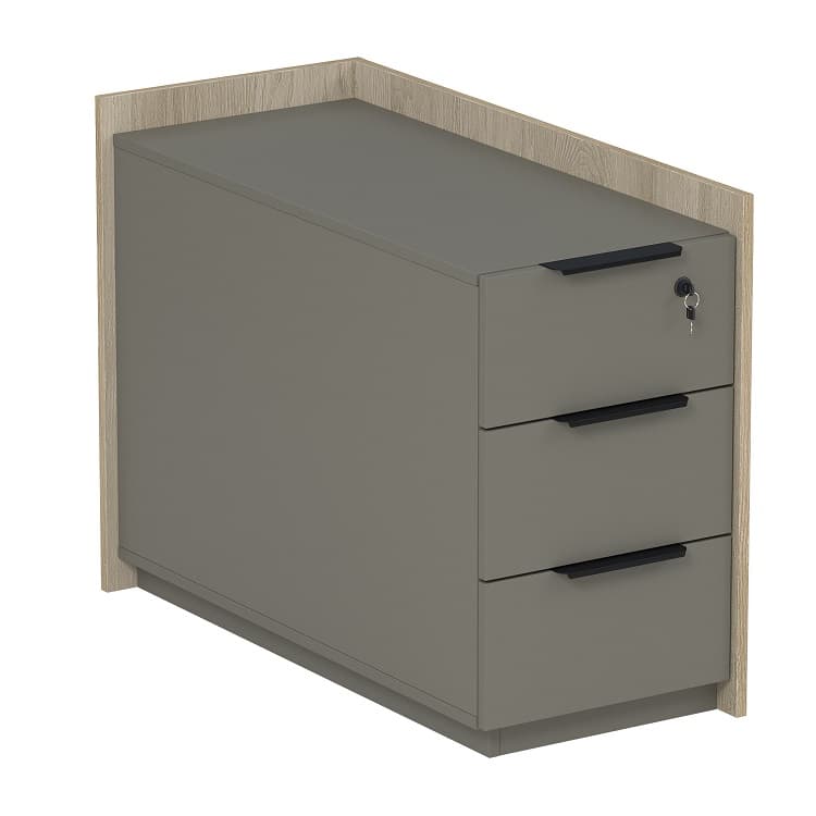 Тумба опорная угловая с ящиками Алсав MAGNETIC 15ТОУЯ.609 (884х404х670) okwood/terra