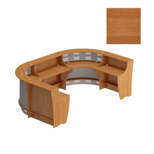 Стойка ресепшен Юнитекс ФОРМУЛА Вариант компоновки N 2 (Пять модулей) ольха европейская