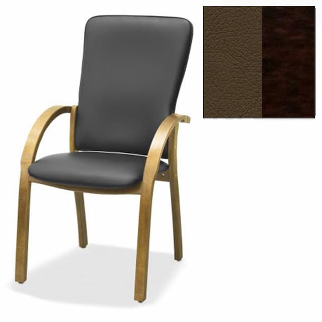 Стул Юнитекс Джуно комфорт экокожа премиум коричневая CN1116/дерево-венге