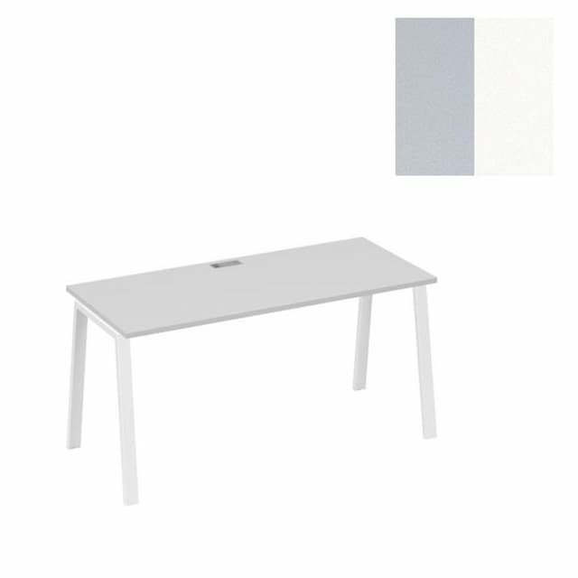 Стол письменный Юнитекс А4 на металлокаркасе TRE А4 Б3 015 СЕ (160x70x75) серый/металлокаркас белый