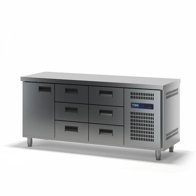 Стол холодильный ТММ СХСБ-1/1Д-6Я  (без борта) (2280х600х870)