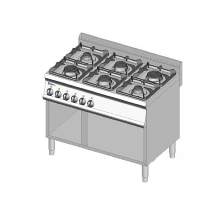 Плита 6 конфорочная 700 серии TECNOINOX PC105G7A 613037 газ