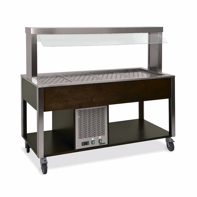 Стол Шведский охлаждаемый (защитное стекло статичное) MetalCarrelli 6900.5-RAL (цвет по RAL)